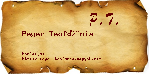 Peyer Teofánia névjegykártya